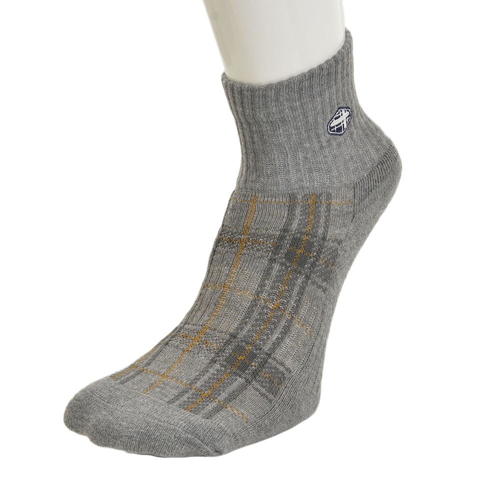  【衝撃価格】ショートソックス チェック FIDRA BFB153126GRY