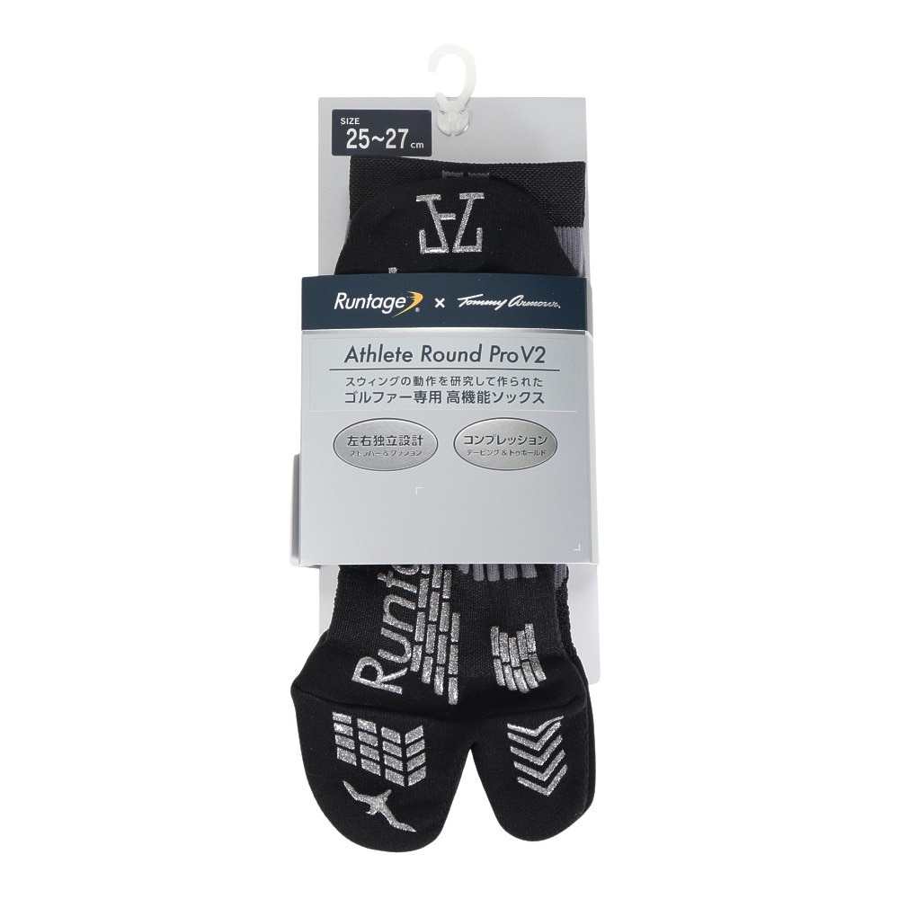 トミーアーマー（Tommy Armour）（メンズ）ゴルフ 着圧 Runtage アンクルソックス TAED22F040017 BLK