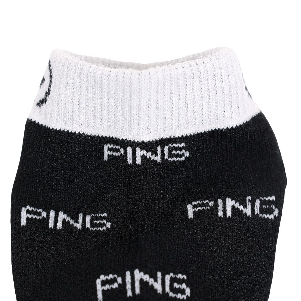 ピン（PING）（メンズ）ロゴ総柄アンクルソックス 621-3186109-010