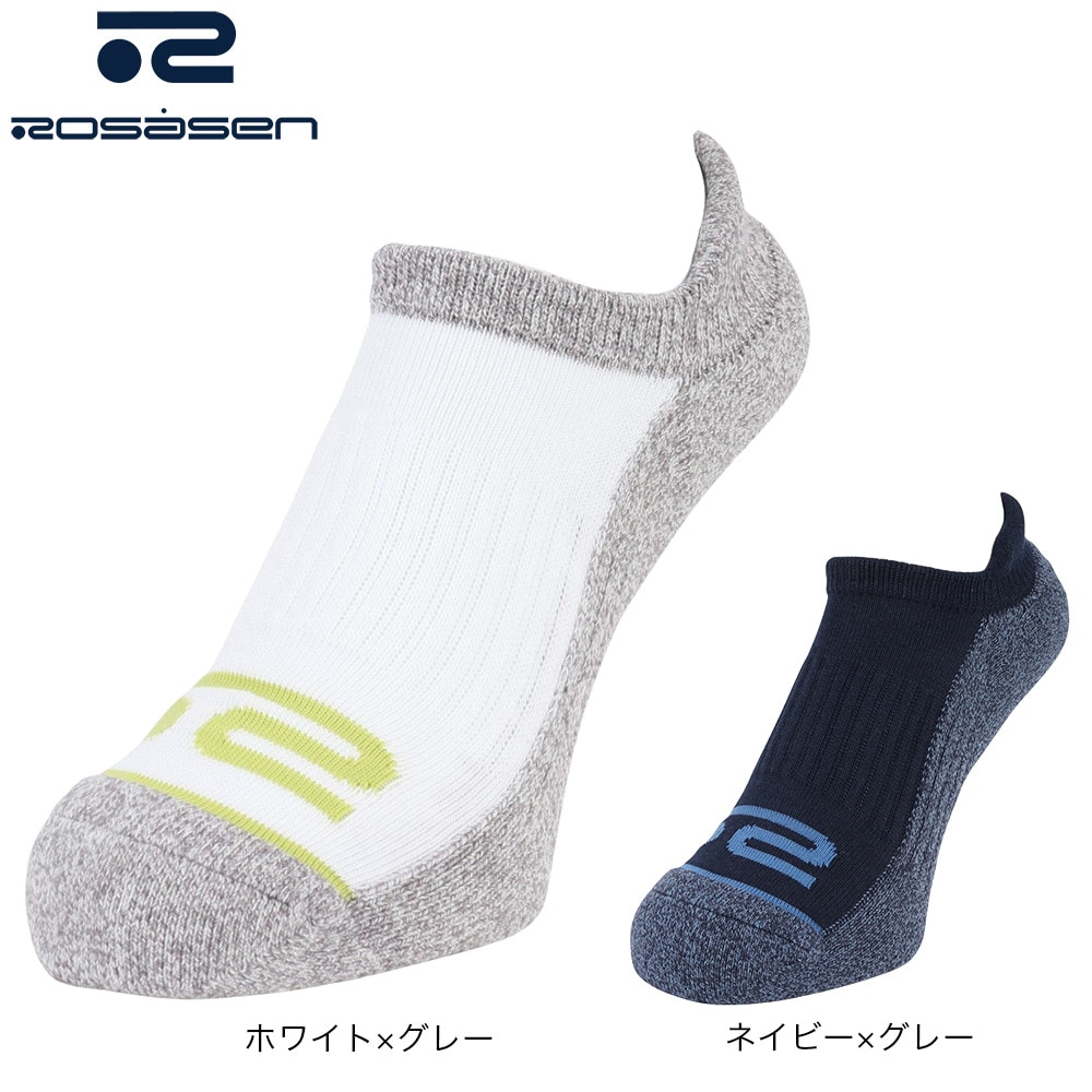 ROSASEN（メンズ）ゴルフ ロゴ入りスニーカーソックス 046-41231-098