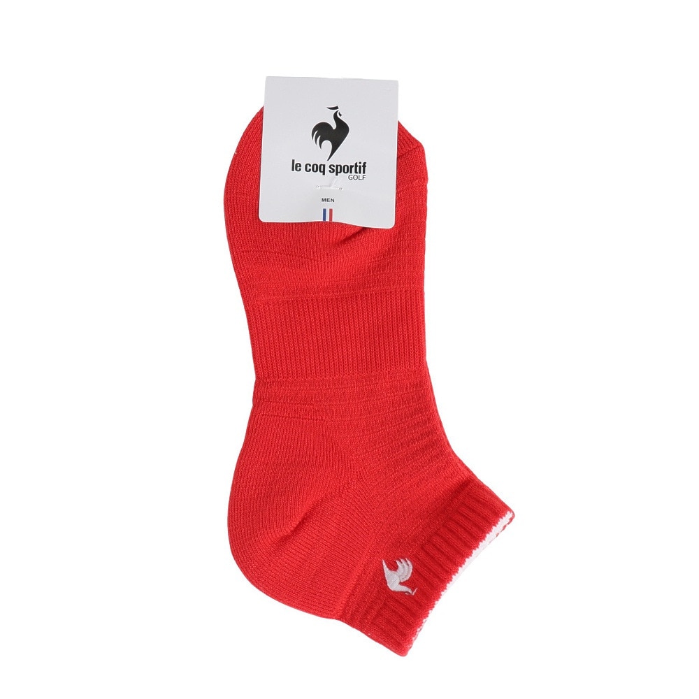 ルコックスポルティフ（lecoqsportif）（メンズ）ゴルフ メッシュアンクル丈ソックス QGBXJB05 RD00