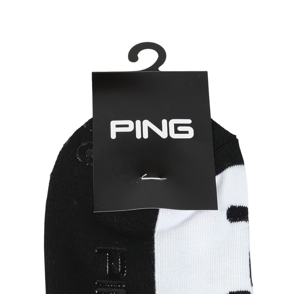 ピン（PING）（メンズ）ゴルフ 消臭 足底パイル ロゴ アンクルソックス 621-6186101-010