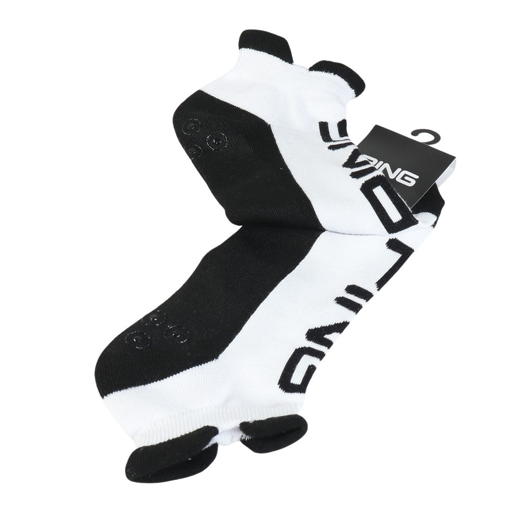 ピン（PING）（メンズ）ゴルフ 消臭 足底パイル ロゴ アンクルソックス 621-6186101-010