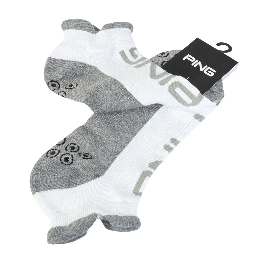 ピン（PING）（メンズ）ゴルフ 消臭 足底パイル ロゴ アンクルソックス 621-6186101-020