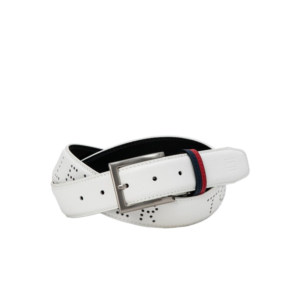 トミー ヒルフィガー ゴルフ（TOMMY HILFIGER GOLF）（メンズ）ゴルフ ベルト ロゴパンチング THMB5SV4-WHT