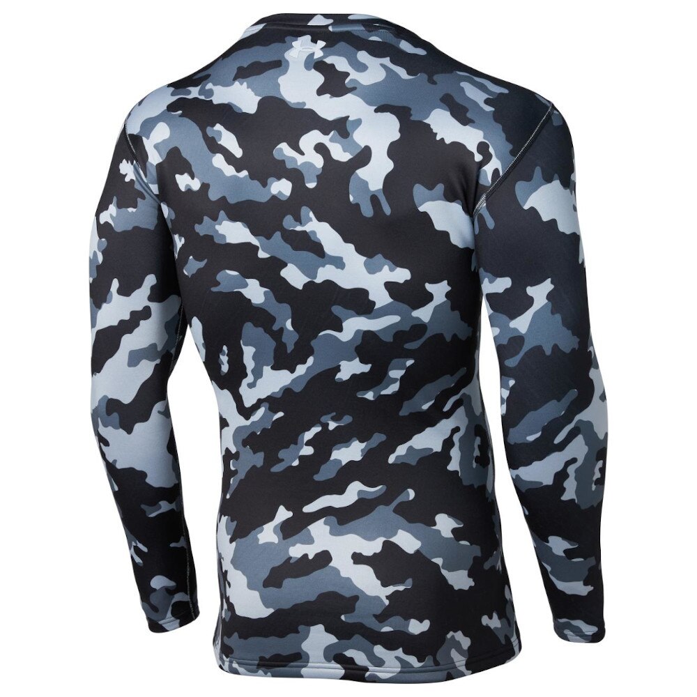 アンダーアーマー（UNDER ARMOUR）（メンズ）ゴルフウェア 長袖 防寒 UPF50 ドライ 抗菌 防臭 コールドギア フィッティド クルー カモ 1358622 BLK/MGA GO