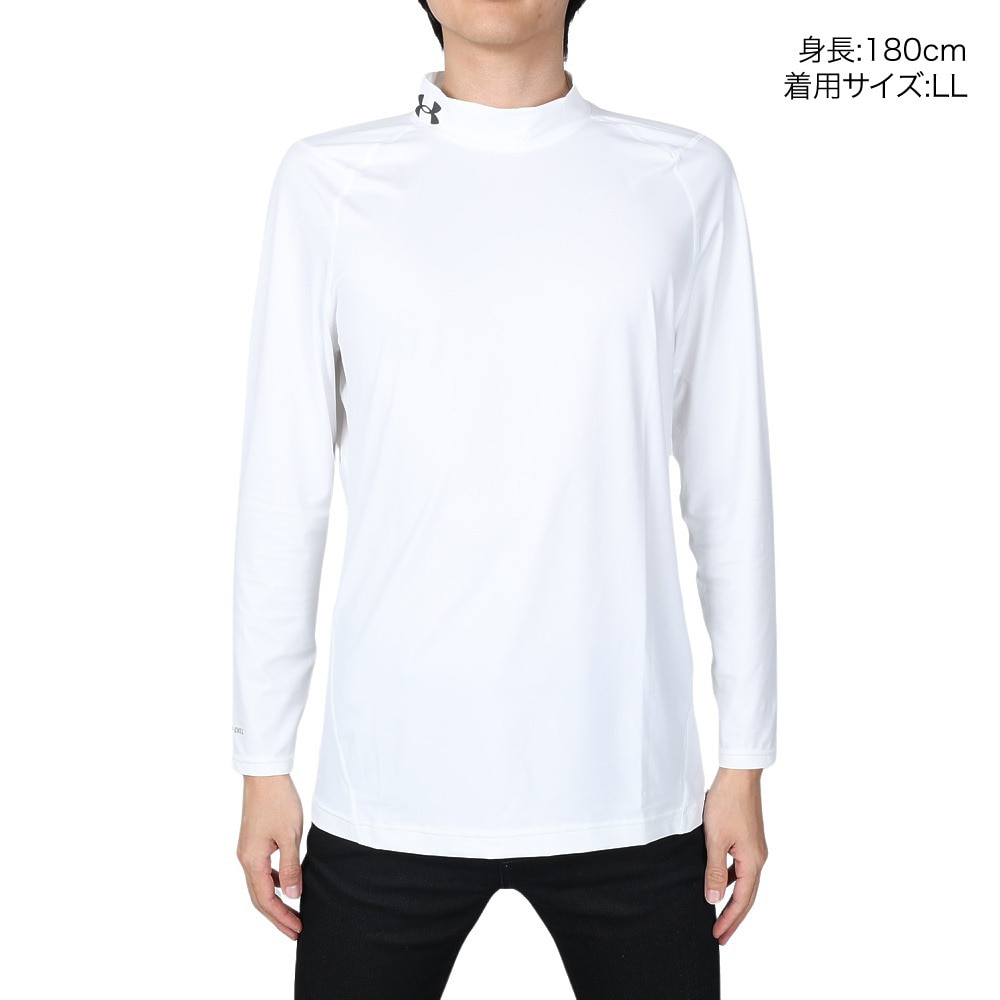 アンダーアーマー（UNDER ARMOUR）（メンズ）ゴルフウェア 速乾 防臭 アイソチル フィッティド 長袖モックネックシャツ 1364333 WHT/WHT/BLK GO