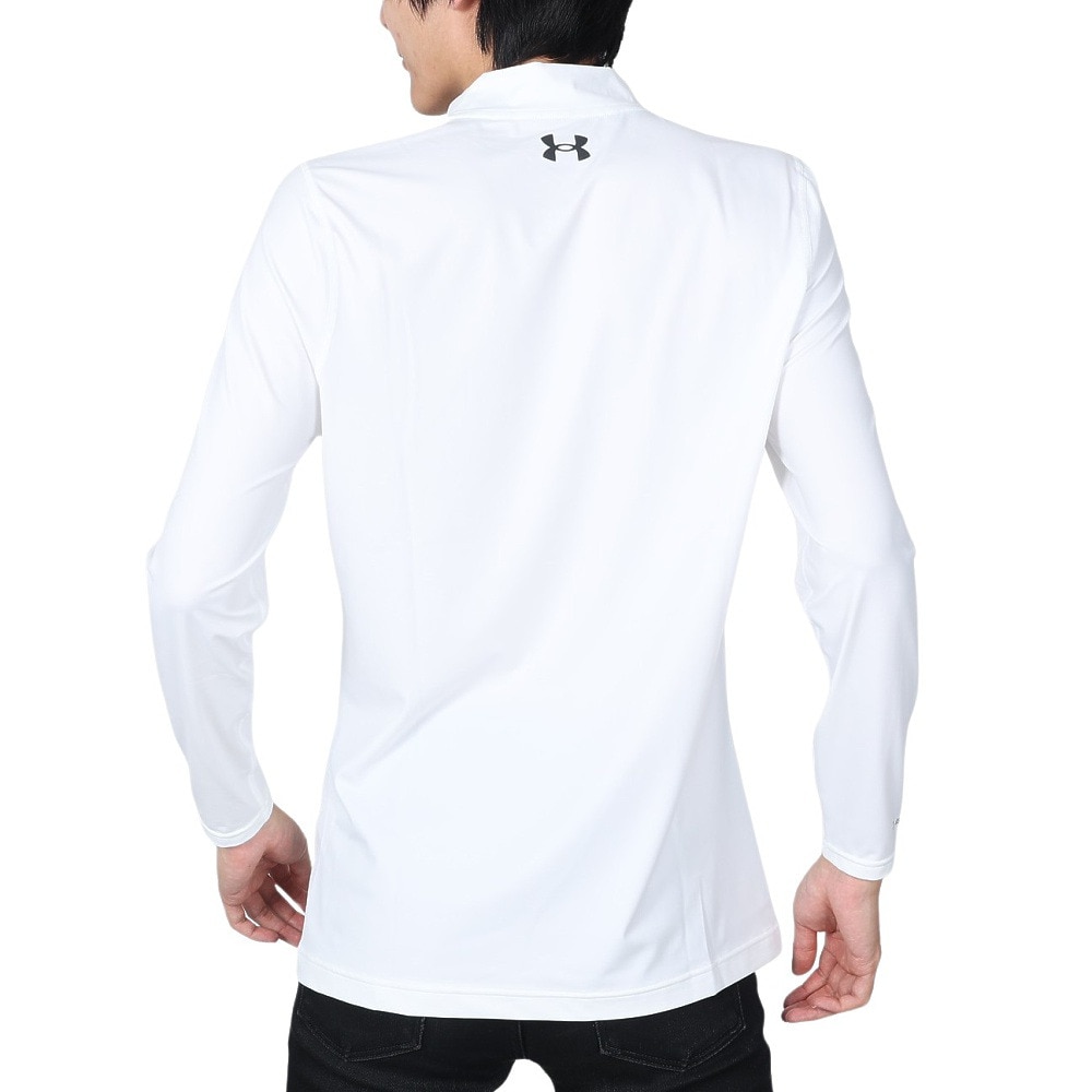 アンダーアーマー（UNDER ARMOUR）（メンズ）ゴルフウェア 速乾 防臭 アイソチル フィッティド 長袖モックネックシャツ 1364333 WHT/WHT/BLK GO