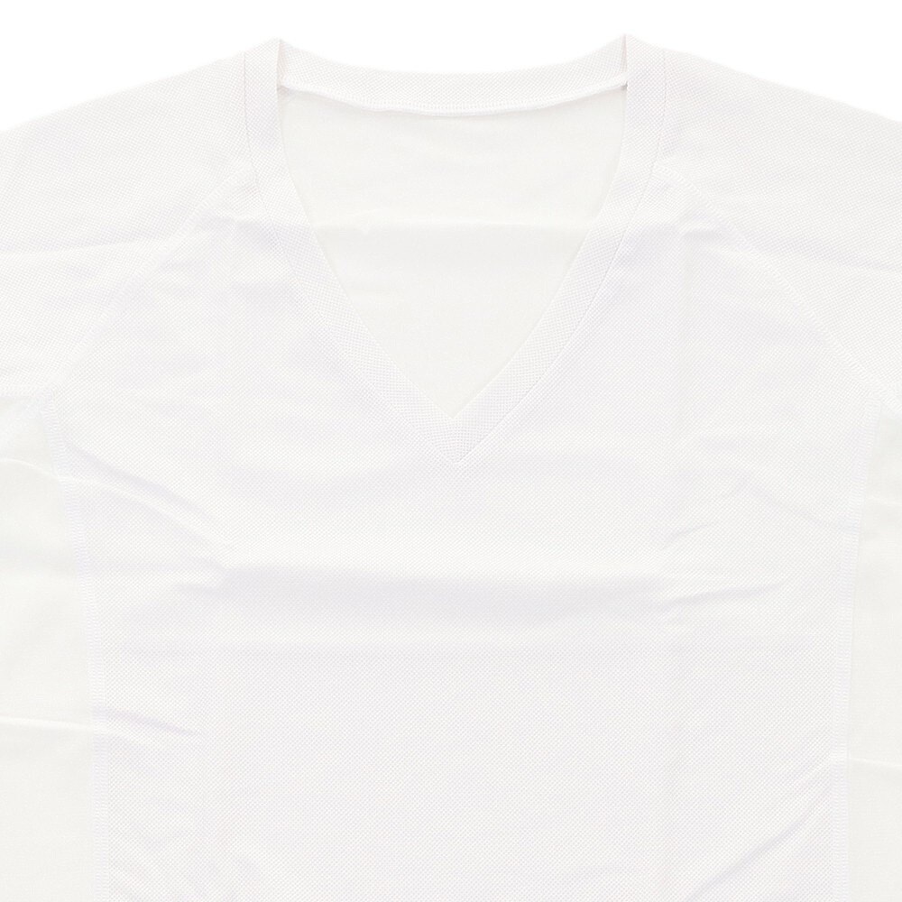 マンシングウエア（MUNSING WEAR）（メンズ）ゴルフウェア 夏 UV 日焼け対策 Vネック 後身頃 メッシュ 長袖アンダーシャツ MGMLJM02-WH00