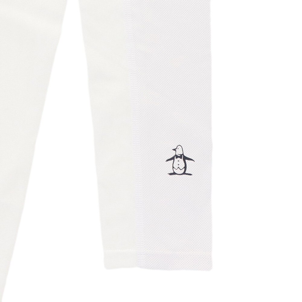 マンシングウエア（MUNSING WEAR）（メンズ）ゴルフウェア 夏 UV 日焼け対策 Vネック 後身頃 メッシュ 長袖アンダーシャツ MGMLJM02-WH00
