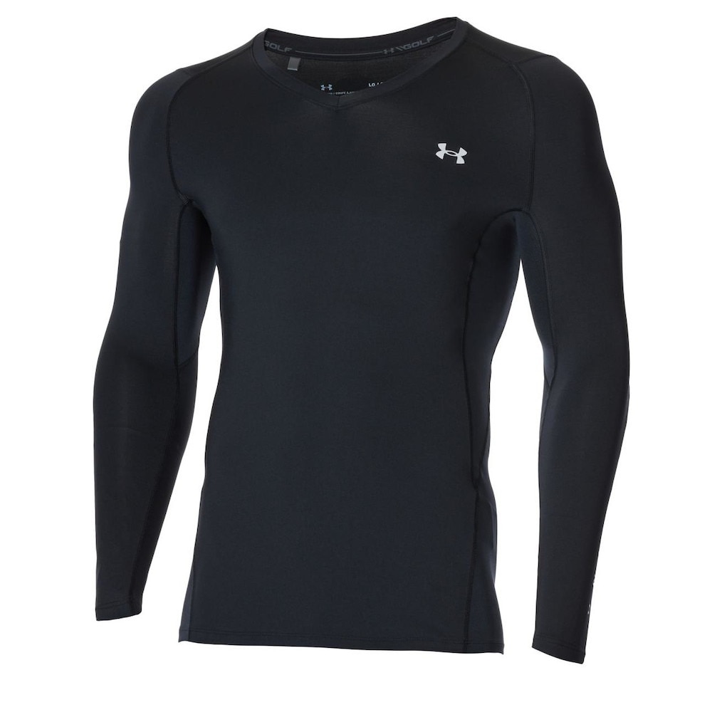 アンダーアーマー（UNDER ARMOUR）（メンズ）ゴルフウェア 吸汗速乾 ヒートギア フィッティド ロングスリーブ Vネック シャツ 1371673 001