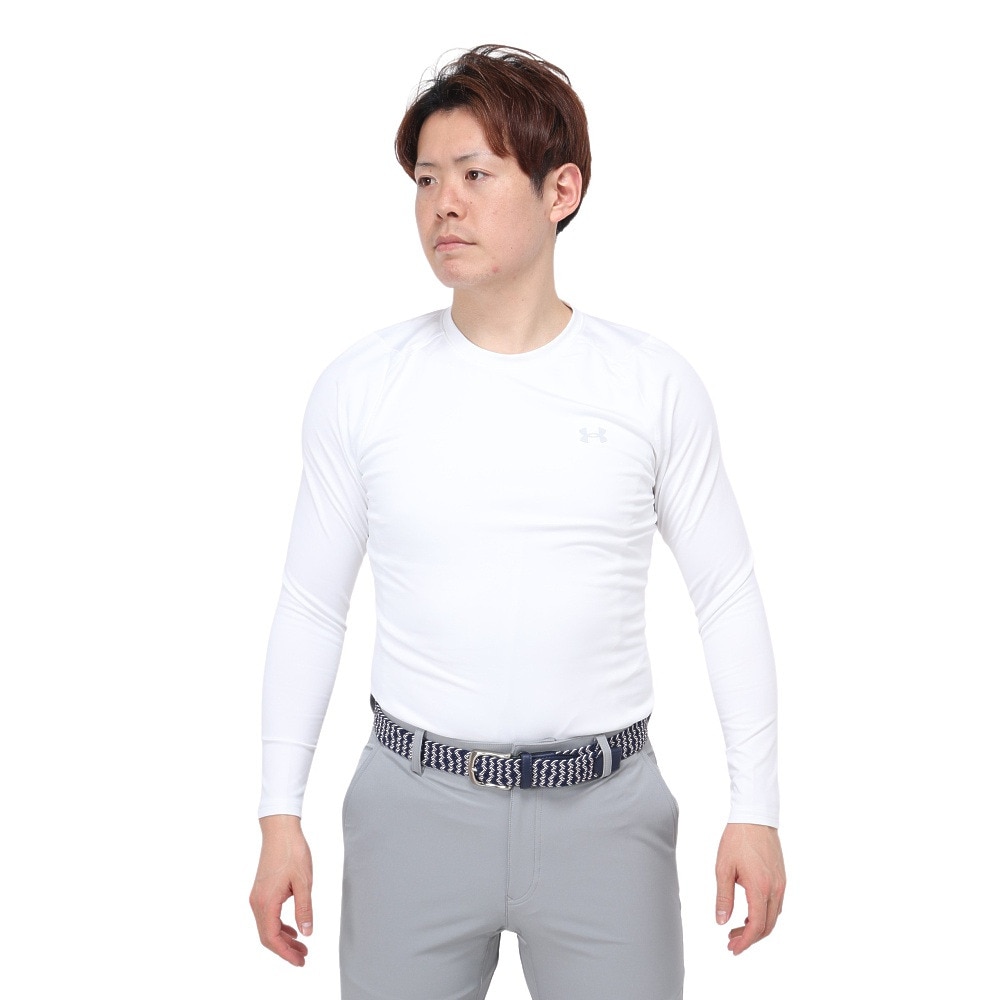 アンダーアーマー（UNDER ARMOUR）（メンズ）ゴルフ インナー ストレッチ 防寒 コールドギア フィッティド 長袖 クルーシャツ 1381819 100