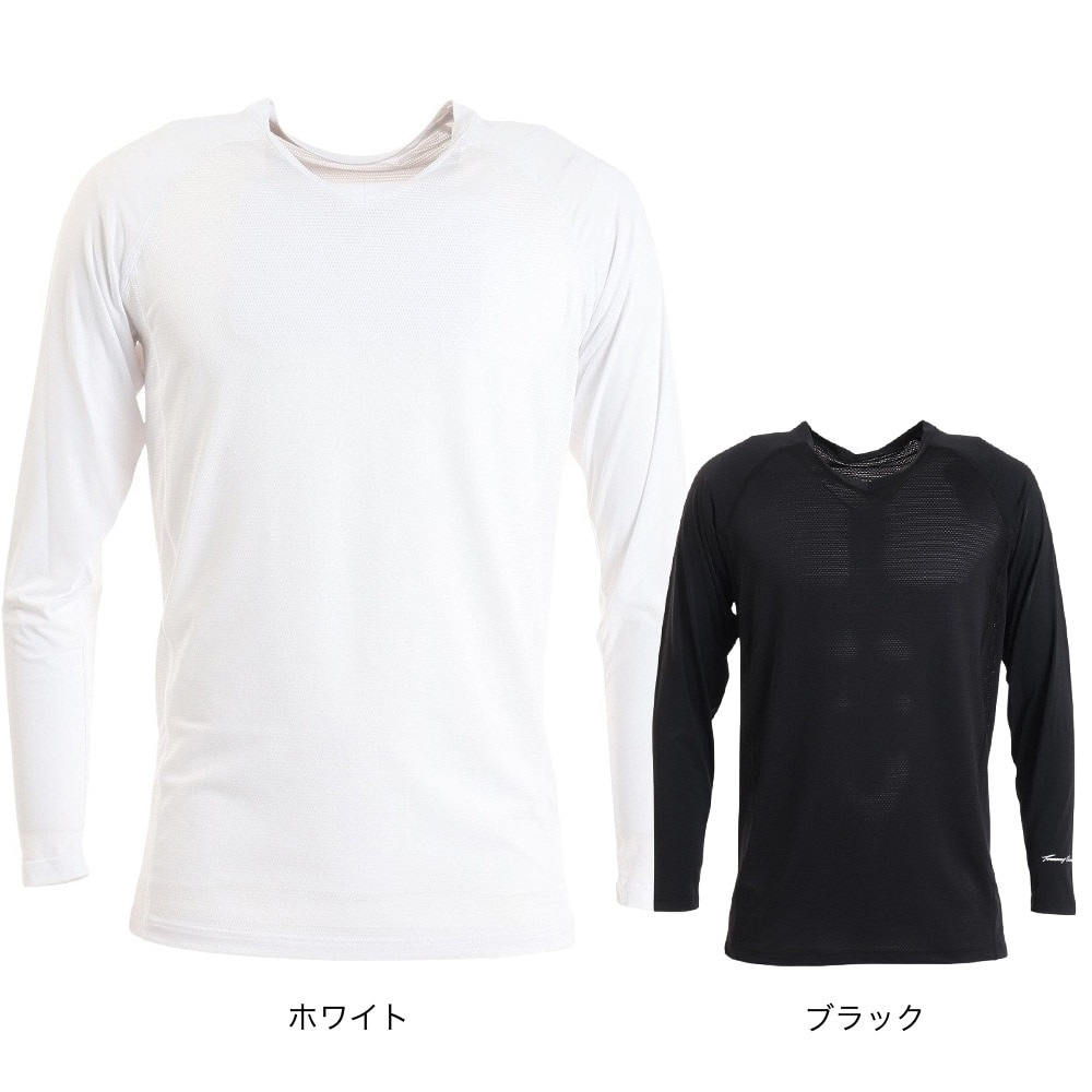 トミーアーマー（Tommy Armour）（メンズ）ゴルフウェア 吸汗 速乾 接触冷感 長袖VネックTシャツ TAGC23S040010 WHT 冷感