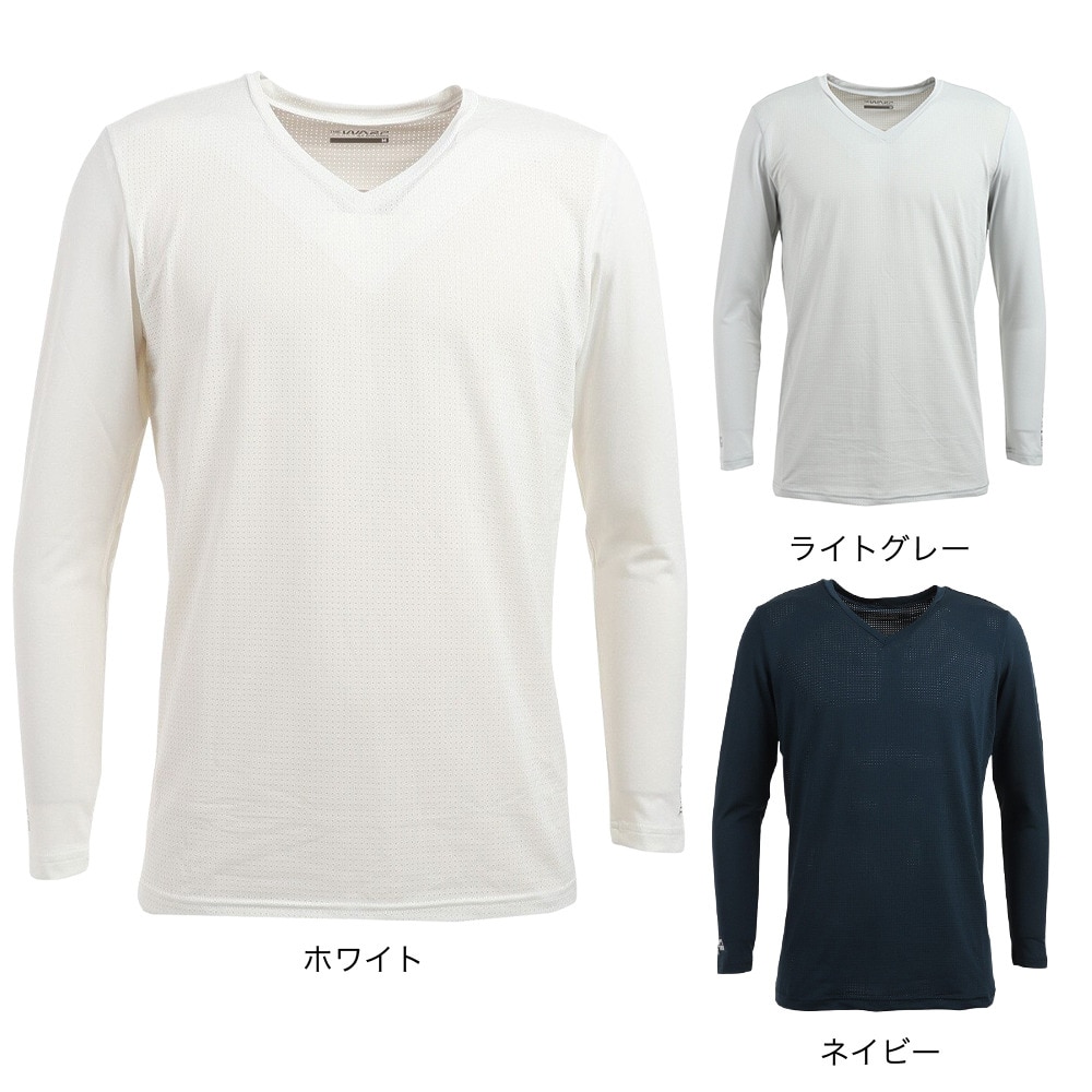 ザ・ワープ・バイ・エネーレ（The Warp By Ennerre）（メンズ）ゴルフウェア 吸汗 速乾 冷感Vネック ロングTシャツ WG5PTU06 LGRY