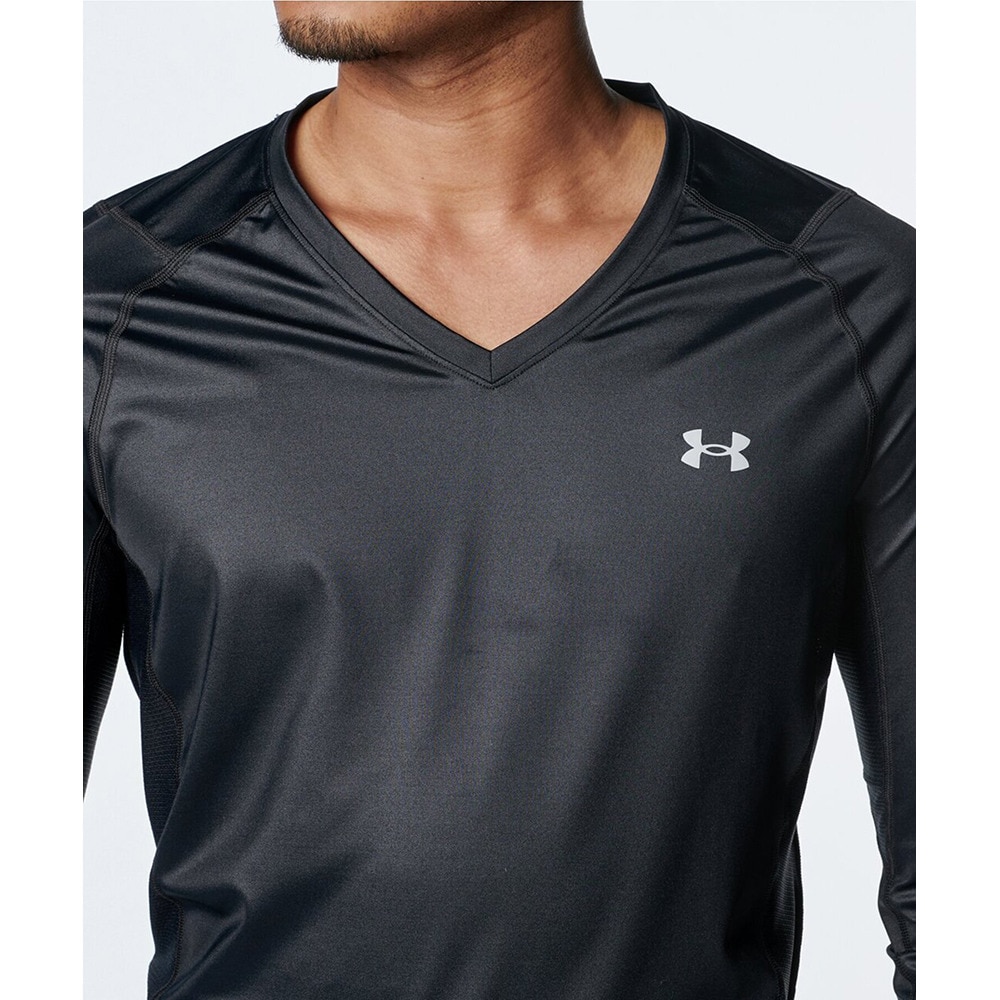 アンダーアーマー（UNDER ARMOUR）（メンズ）ゴルフウェア 吸熱発散 アンダーウェア アイソチル フィッティドロングスリーブVネックシャツ 1384824 001