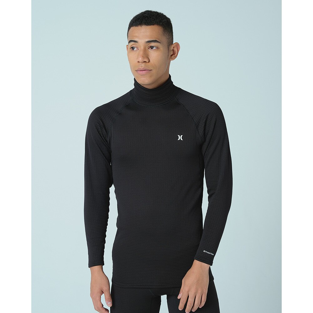 ハーレー（HURLEY）（メンズ）ゴルフウェア 防寒 保温 ファントム ワッフル インナー モックネック 長袖 MIW2312037-BLK