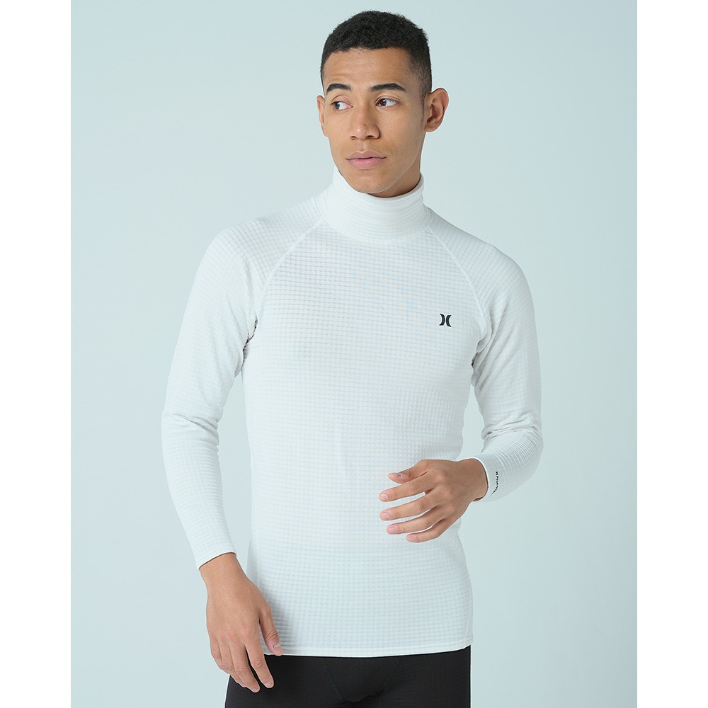 ハーレー（HURLEY）（メンズ）ゴルフウェア 防寒 保温 ファントム ワッフル インナー モックネック 長袖 MIW2312037-WHT