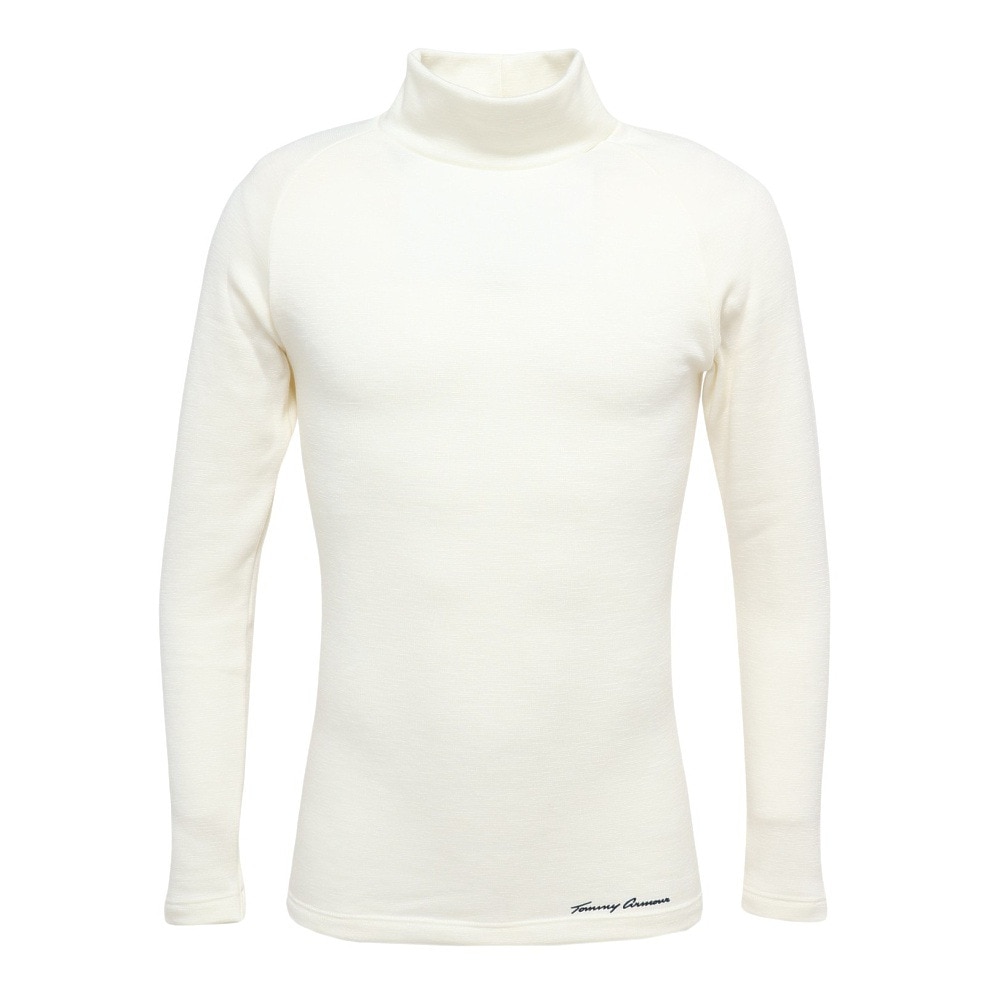 トミーアーマー（Tommy Armour）（メンズ）ゴルフウェア 防寒 発熱 保温 ヒートクロス ウール ミックス ハイネックシャツ TAGC23F040013 WHT