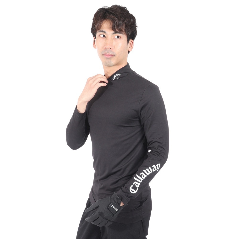 キャロウェイ（CALLAWAY）（メンズ）ゴルフウェア 吸汗速乾 インナー クールコア 天竺 長袖ハイネックシャツ C24932100-1010