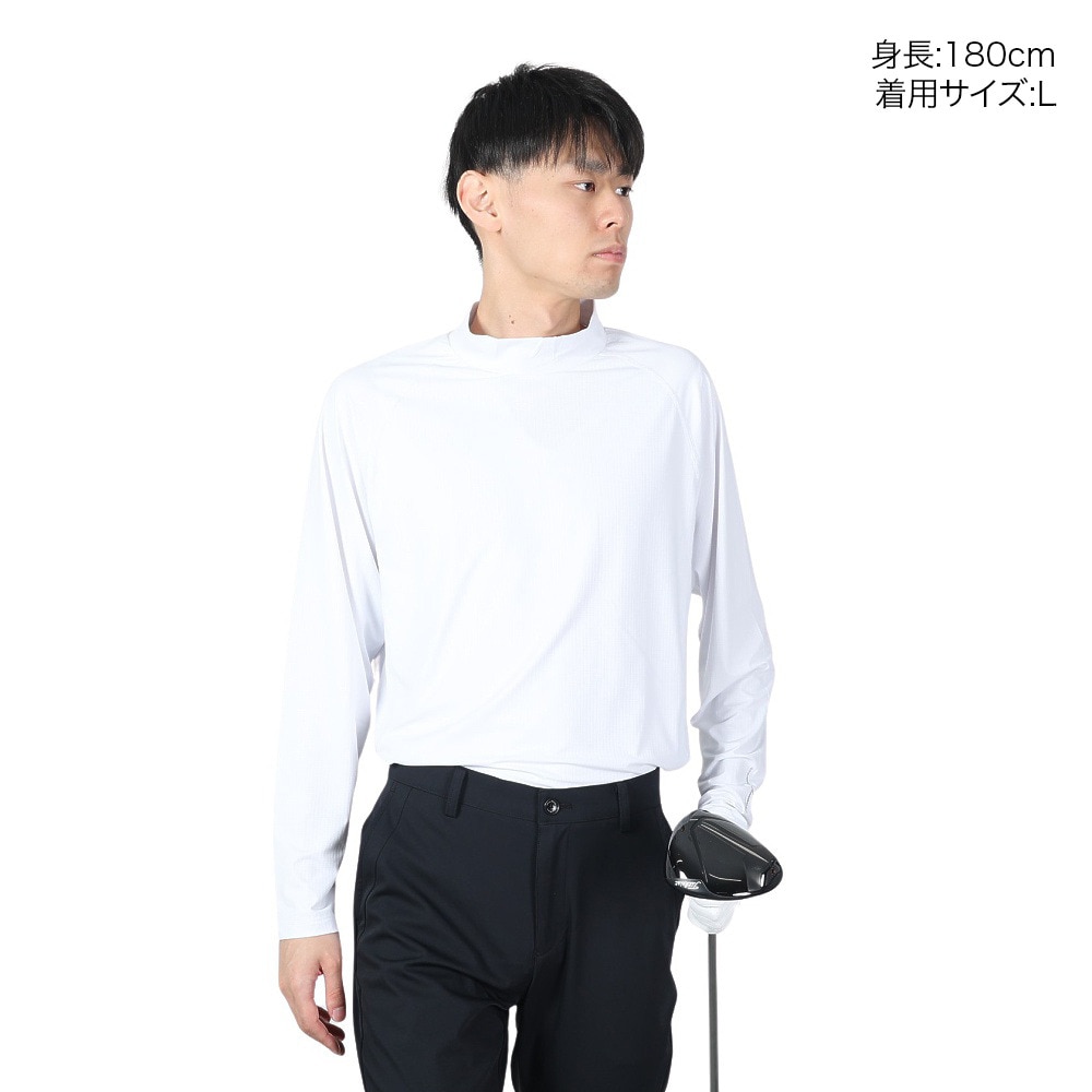 トミーアーマー（Tommy Armour）（メンズ）ゴルフウェア 吸汗速乾 ベーシック 長袖モックネック インナー TAGC24B040113 WHT