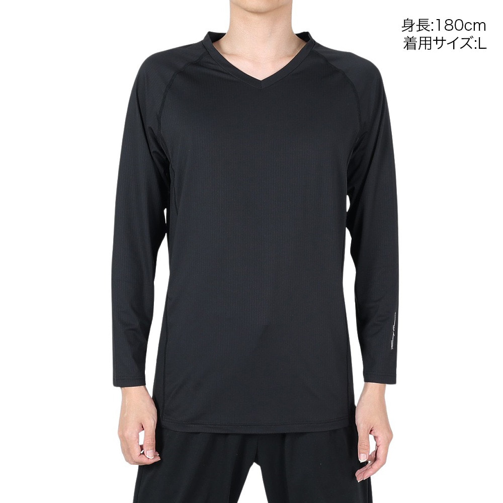 トミーアーマー（Tommy Armour）（メンズ）ゴルフウェア インナー 吸汗速乾 ベーシック 長袖Vネック シャツ TAGC24B040114 BLK