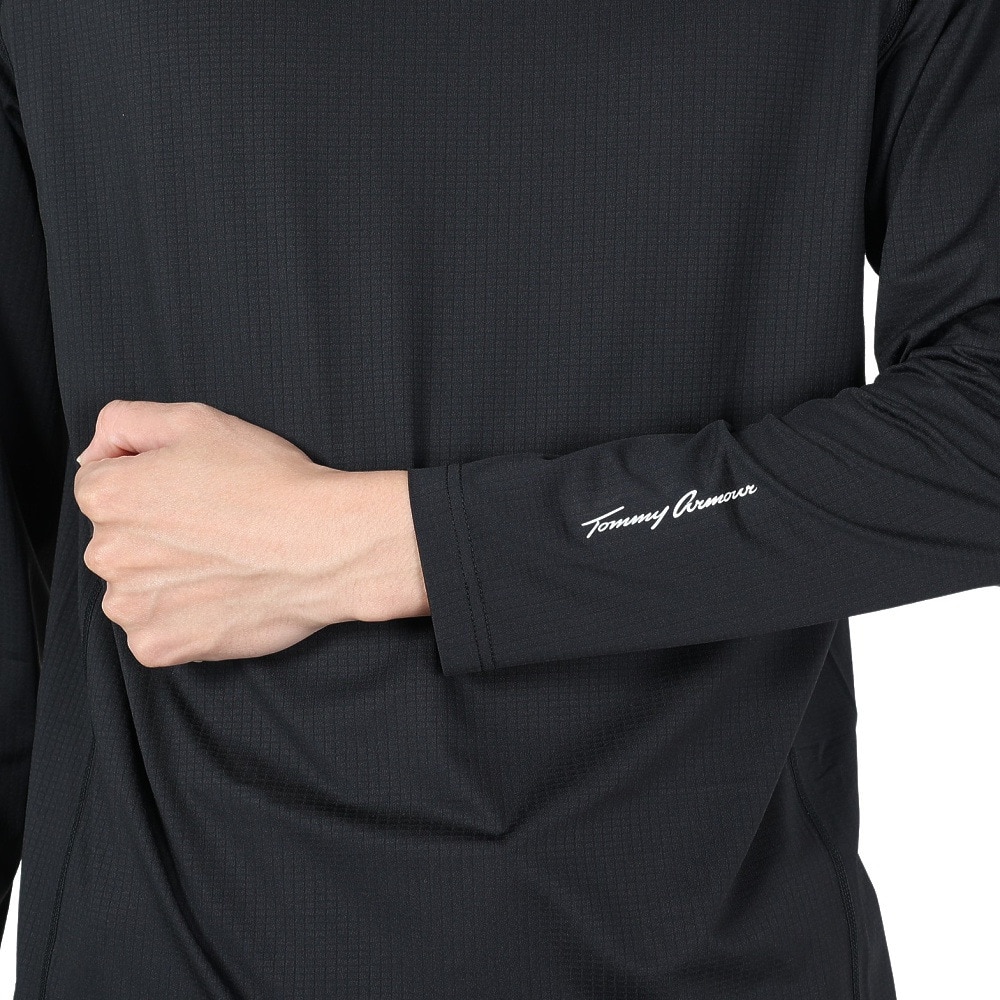 トミーアーマー（Tommy Armour）（メンズ）ゴルフウェア インナー 吸汗速乾 ベーシック 長袖Vネック シャツ TAGC24B040114 BLK