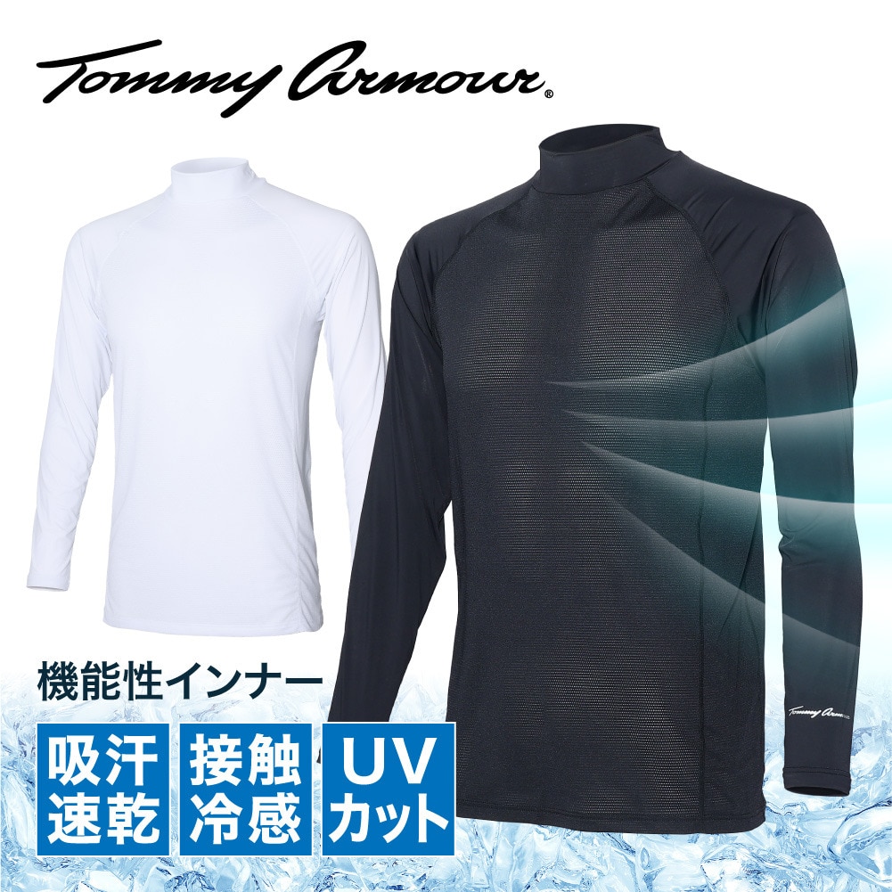トミーアーマー（Tommy Armour）（メンズ）ゴルフウェア インナー 吸汗速乾 接触冷感 長袖シャツ TAGC24S040050 BLK