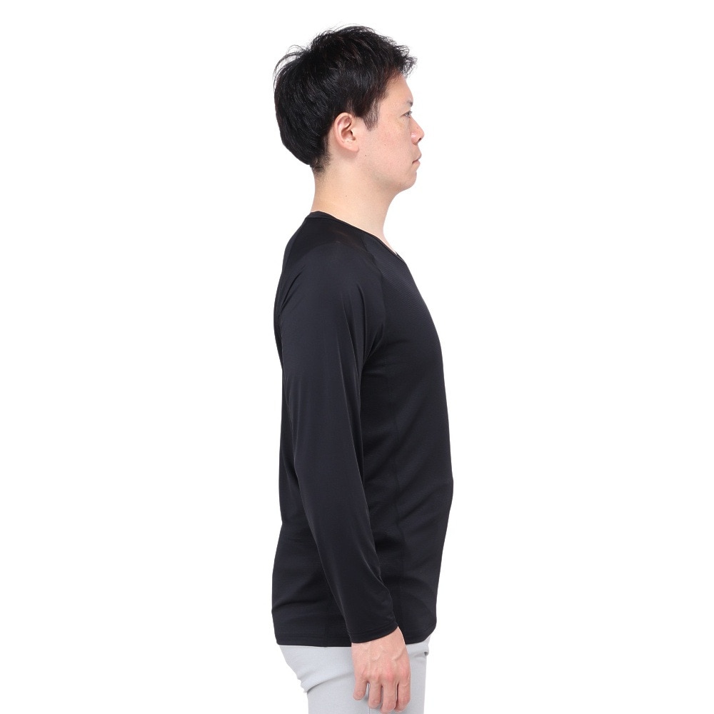 トミーアーマー（Tommy Armour）（メンズ）ゴルフウェア インナー 吸汗速乾 接触冷感 長袖 Vネックシャツ TAGC24S040051 BLK