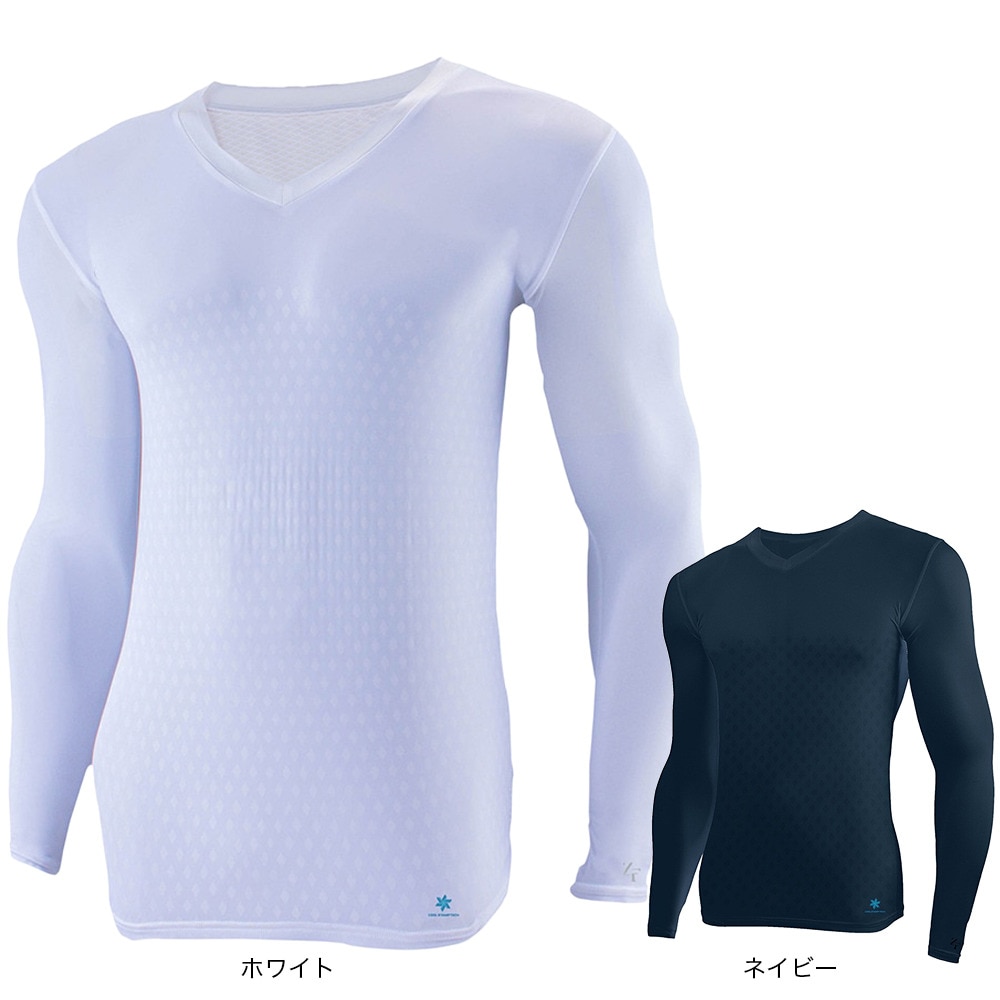 ゼロフィット（ZEROFIT）（メンズ）ゴルフウェア インナー 接触冷感 アイススキン Vネック ロングスリーブ ZISUA-1303