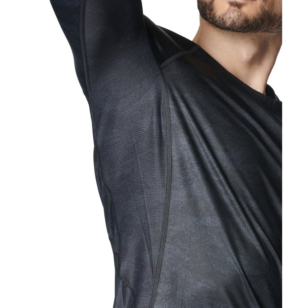 アンダーアーマー（UNDER ARMOUR）（メンズ）ゴルフウェア アイソチル フィッティド カモ ロングスリーブ クルーネックシャツ 6001244 001