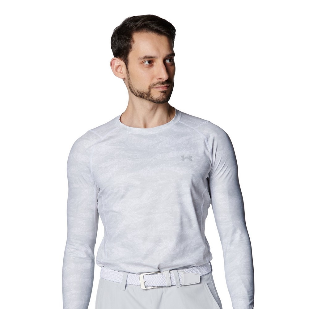 アンダーアーマー（UNDER ARMOUR）（メンズ）ゴルフウェア アイソチル フィッティド カモ ロングスリーブ クルーネックシャツ 6001244 100