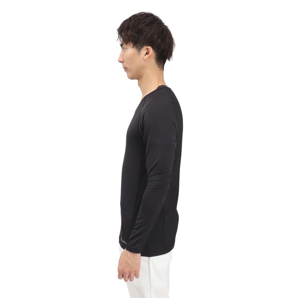 トミーアーマー（Tommy Armour）（メンズ）ゴルフウェア 接触冷感 高通気 長袖 Vネックシャツ TAGC25S040006 BLK