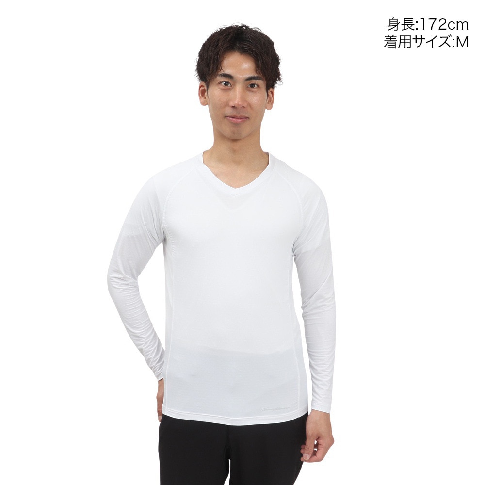 トミーアーマー（Tommy Armour）（メンズ）ゴルフウェア 接触冷感 高通気 長袖 Vネックシャツ TAGC25S040006 WHT