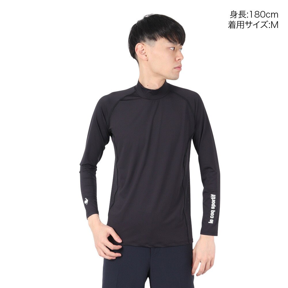 ルコックスポルティフ（lecoqsportif）（メンズ）ストレッチフォーサー ハイネックアンダーシャツ QGMXJM00 BK00