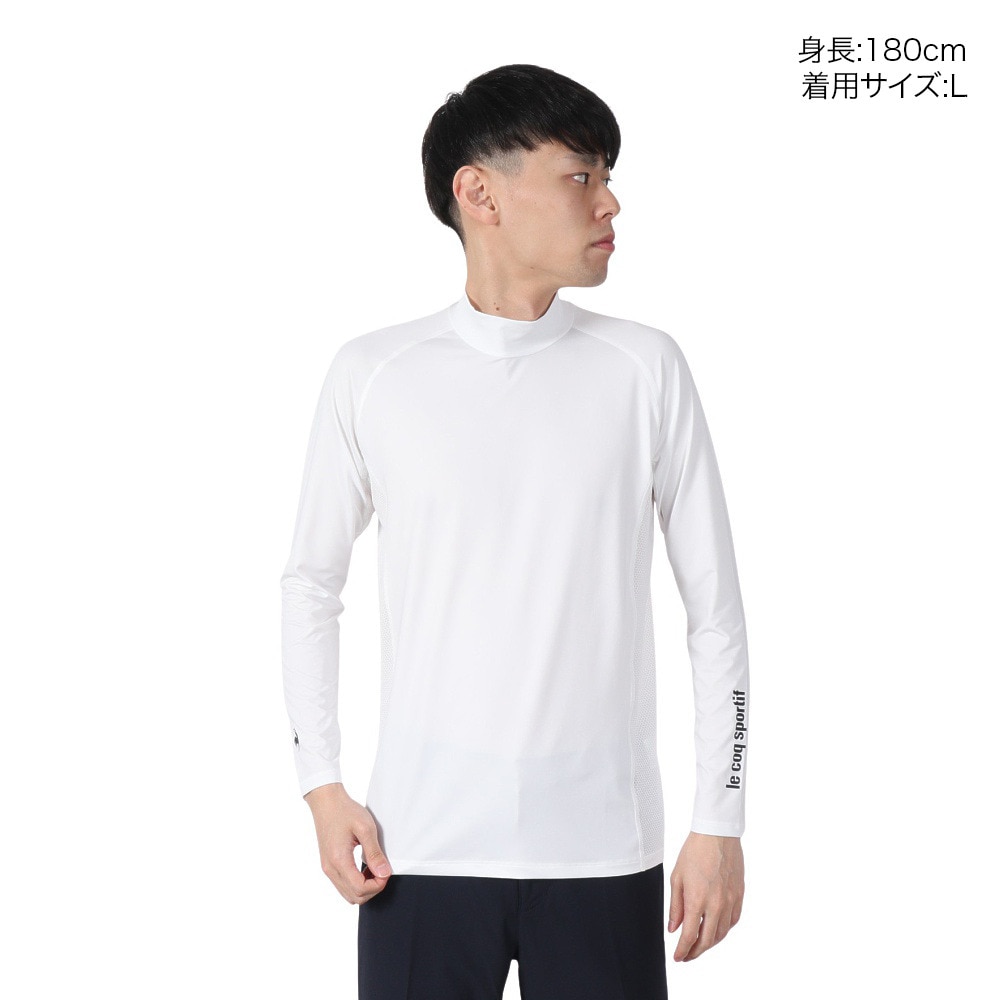 ルコックスポルティフ（lecoqsportif）（メンズ）ゴルフウェア 吸汗速乾 ストレッチフォーサー ハイネック 長袖 アンダーシャツ QGMXJM00WH00