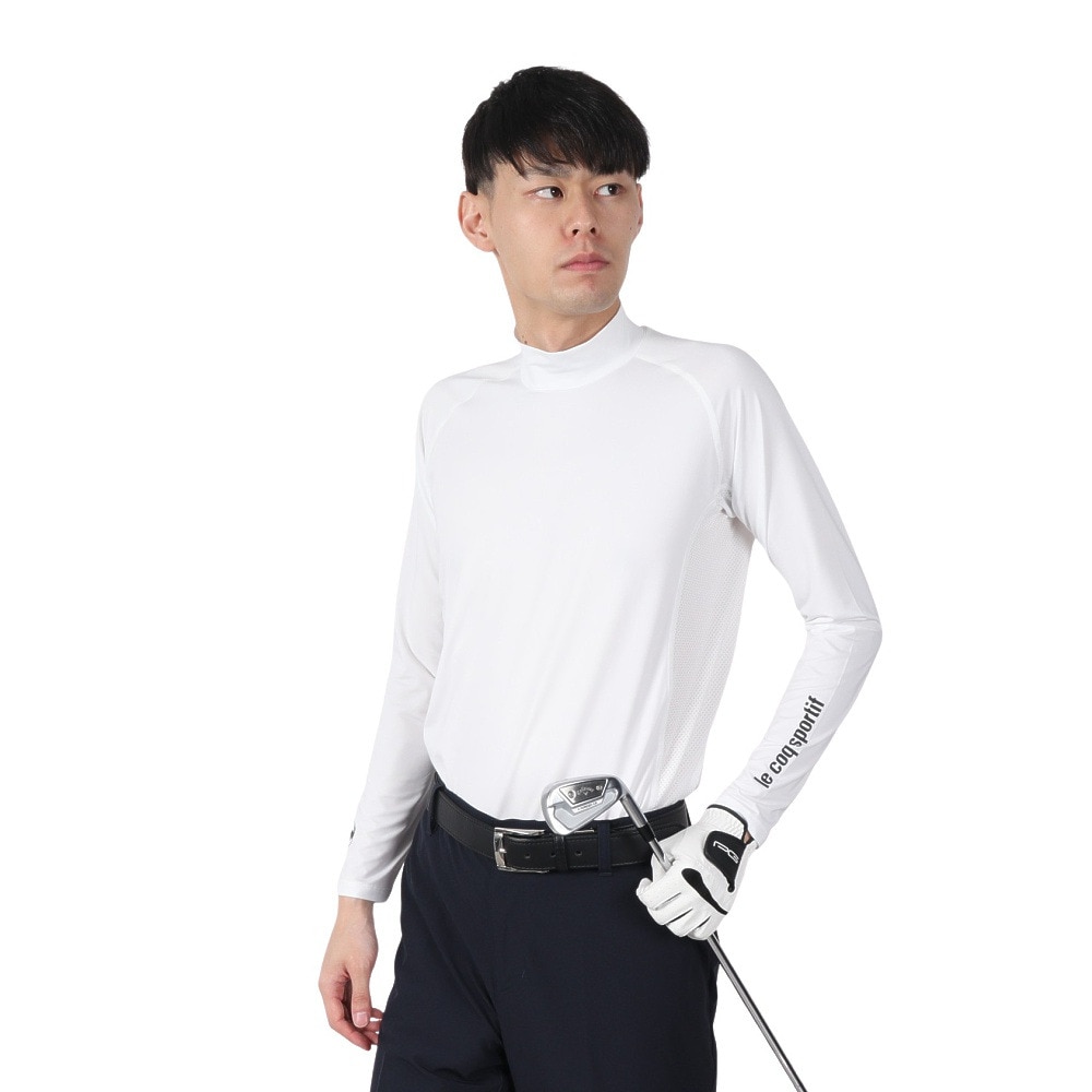 ルコックスポルティフ（lecoqsportif）（メンズ）ゴルフウェア 吸汗速乾 ストレッチフォーサー ハイネック 長袖 アンダーシャツ QGMXJM00WH00