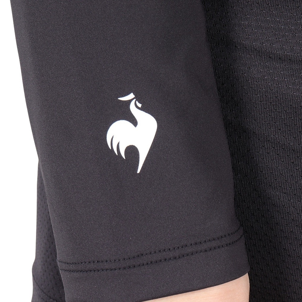 ルコックスポルティフ（lecoqsportif）（メンズ）ゴルフウェア 吸汗速乾 ストレッチフォーサー Vネック メッシュ 長袖 アンダーシャツ QGMXJM01BK00