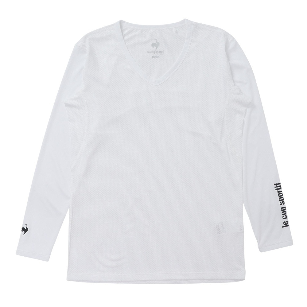 ルコックスポルティフ（lecoqsportif）（メンズ）ゴルフウェア 吸汗速乾 STF 長袖 Vネック メッシュアンダーシャツ QGMXJM01WH00