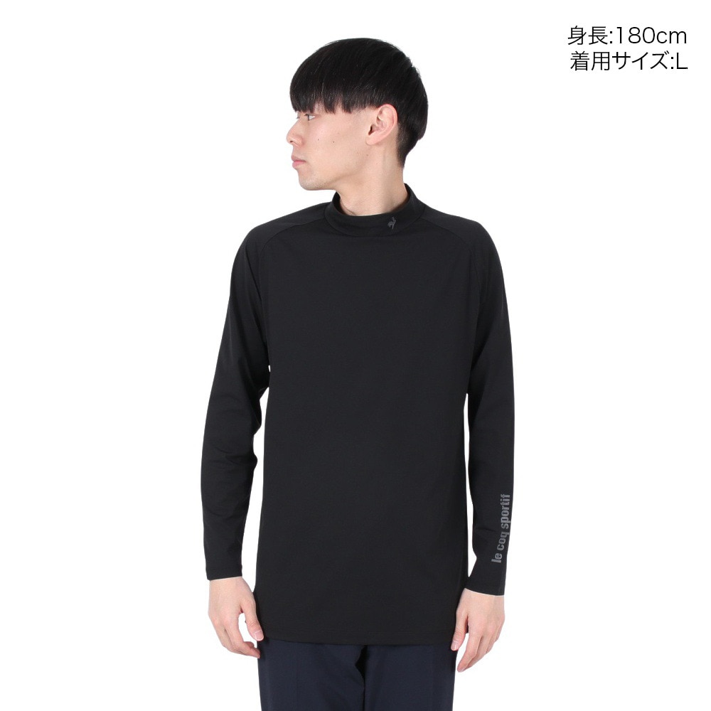 ルコックスポルティフ（lecoqsportif）（メンズ）ゴルフウェア アンダーウェア 吸水速乾 長袖ハイネックシャツ SMU LG5SUD01M BK00