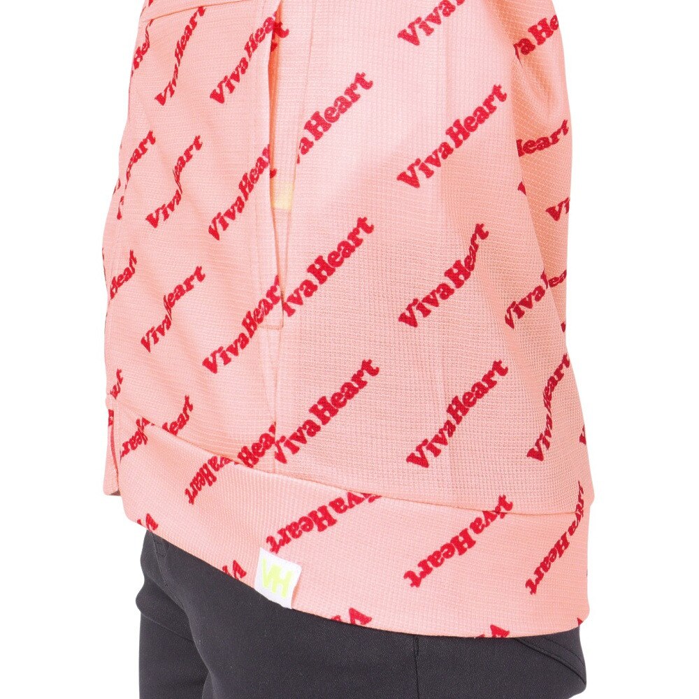 ビバハート（VIVA HEART）（レディース）ゴルフウェア アウター 総柄 吸汗速乾 バナーワッフルタイポパーカー 012-37910-073