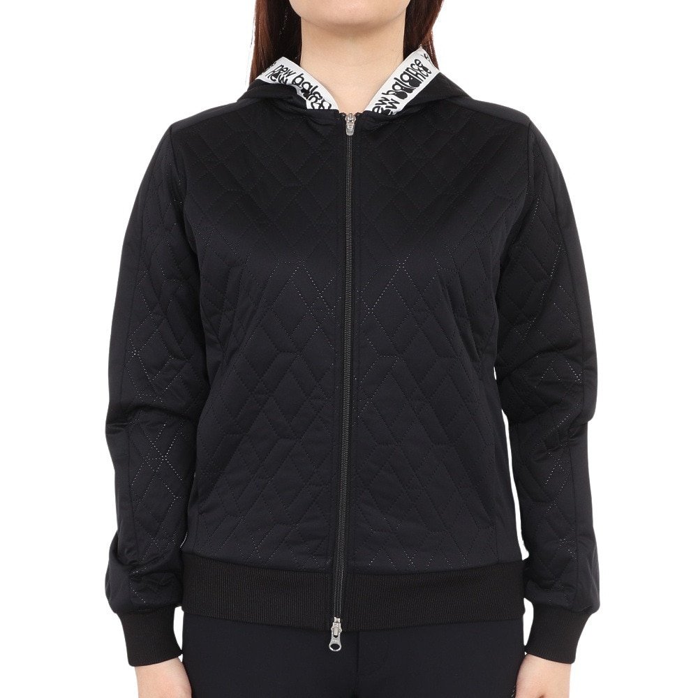 ニューバランス（new balance）（レディース）ゴルフウェア アウター パーカー 防風 QUILTED フルジップフーディー 012-3220503-010