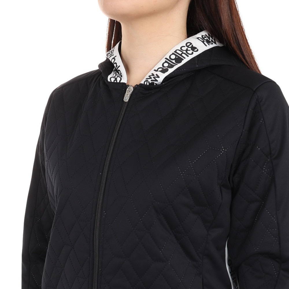 ニューバランス（new balance）（レディース）ゴルフウェア アウター パーカー 防風 QUILTED フルジップフーディー 012-3220503-010