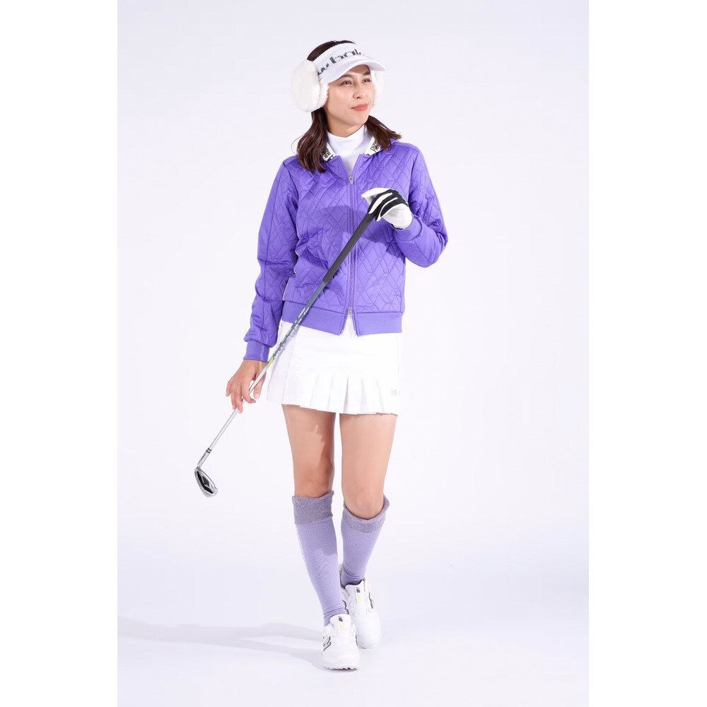 ニューバランス（new balance）（レディース）ゴルフウェア アウター ダイヤキルト フルジップ フーディー 012-3220503-080