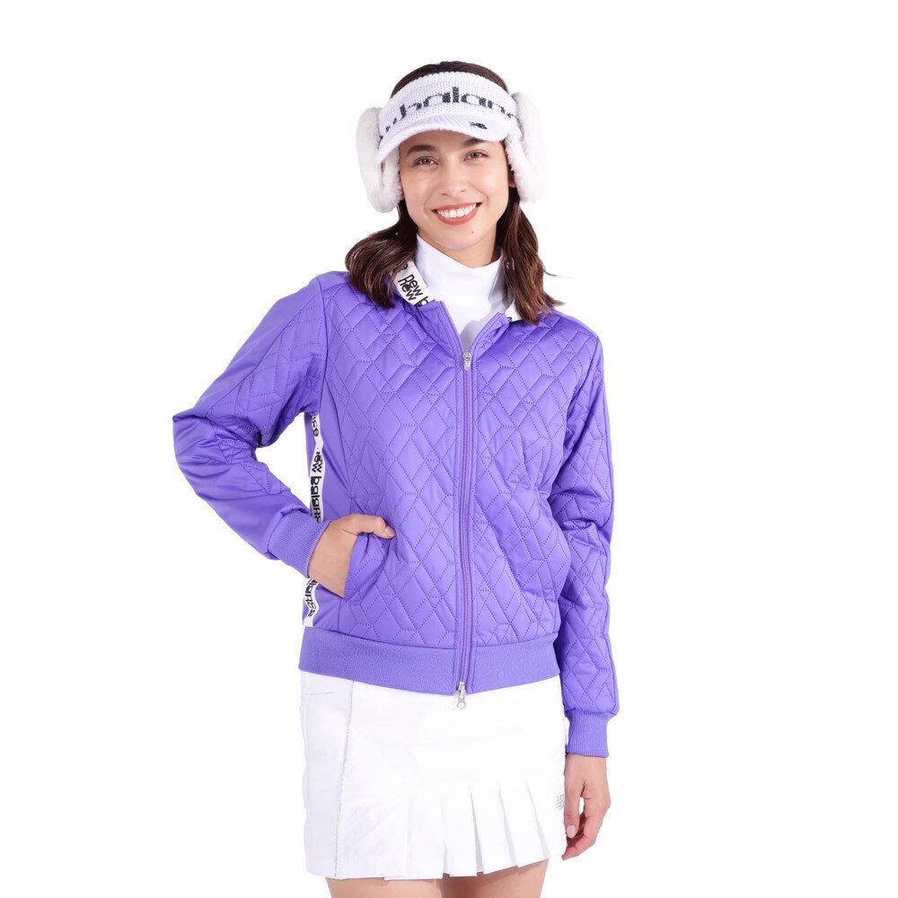 ニューバランス（new balance）（レディース）ゴルフウェア アウター ダイヤキルト フルジップ フーディー 012-3220503-080