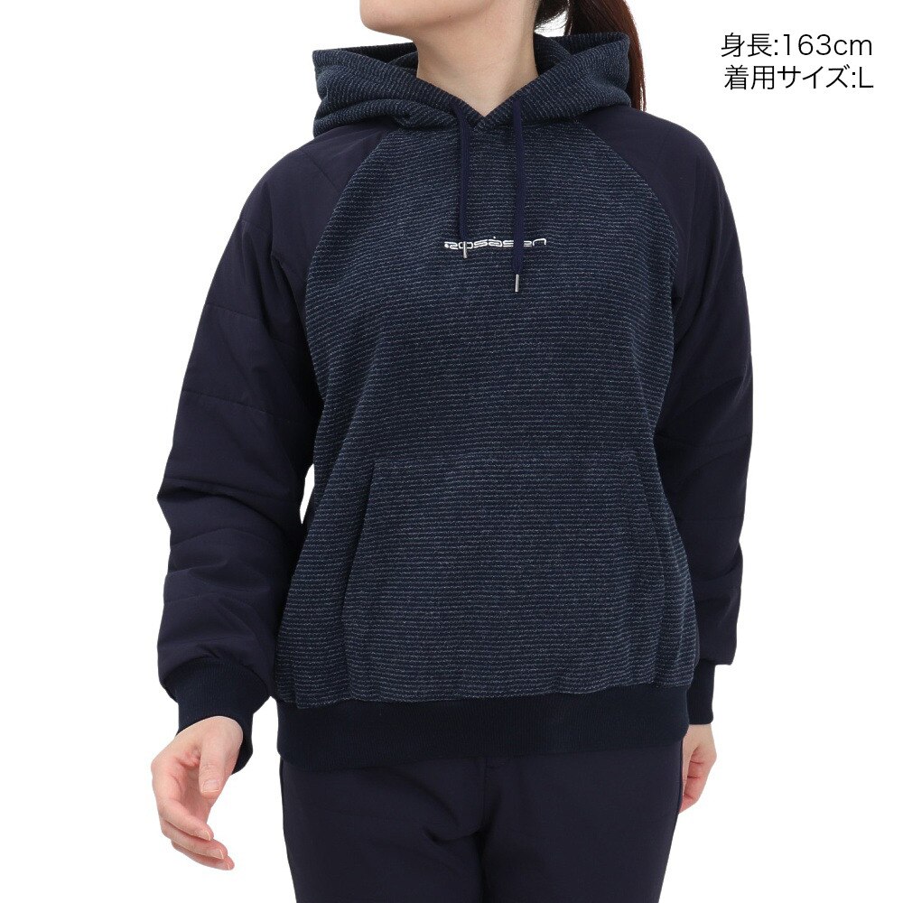 ROSASEN（レディース）ゴルフウェア 変形カノコ裏起毛 タフタパーカー 045-52112-098-24AW