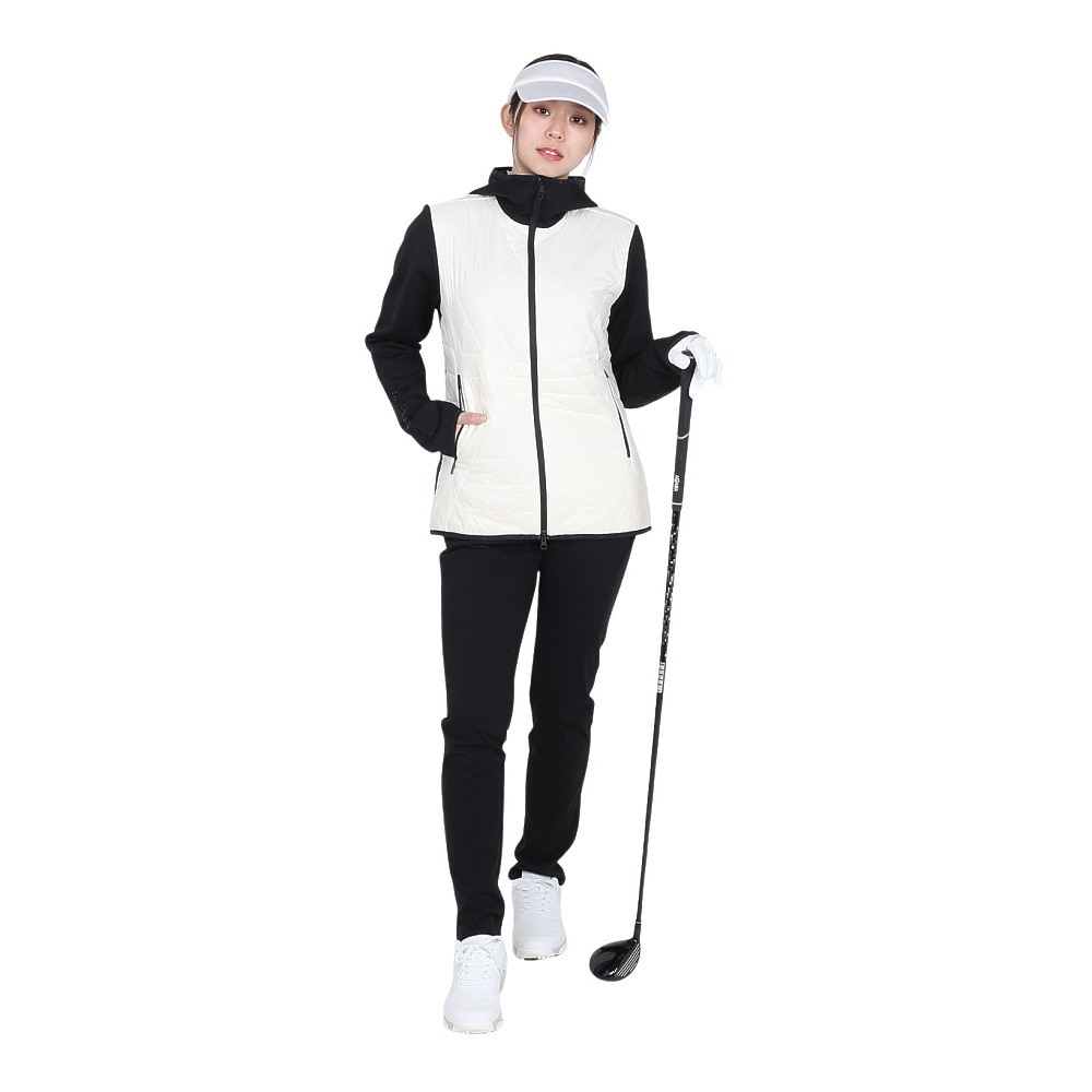 J.LINDEBERG（レディース）ゴルフウェア アウター 速乾 保温 Holma Quilt Hybrid フルジップパーカー 072-52010-005