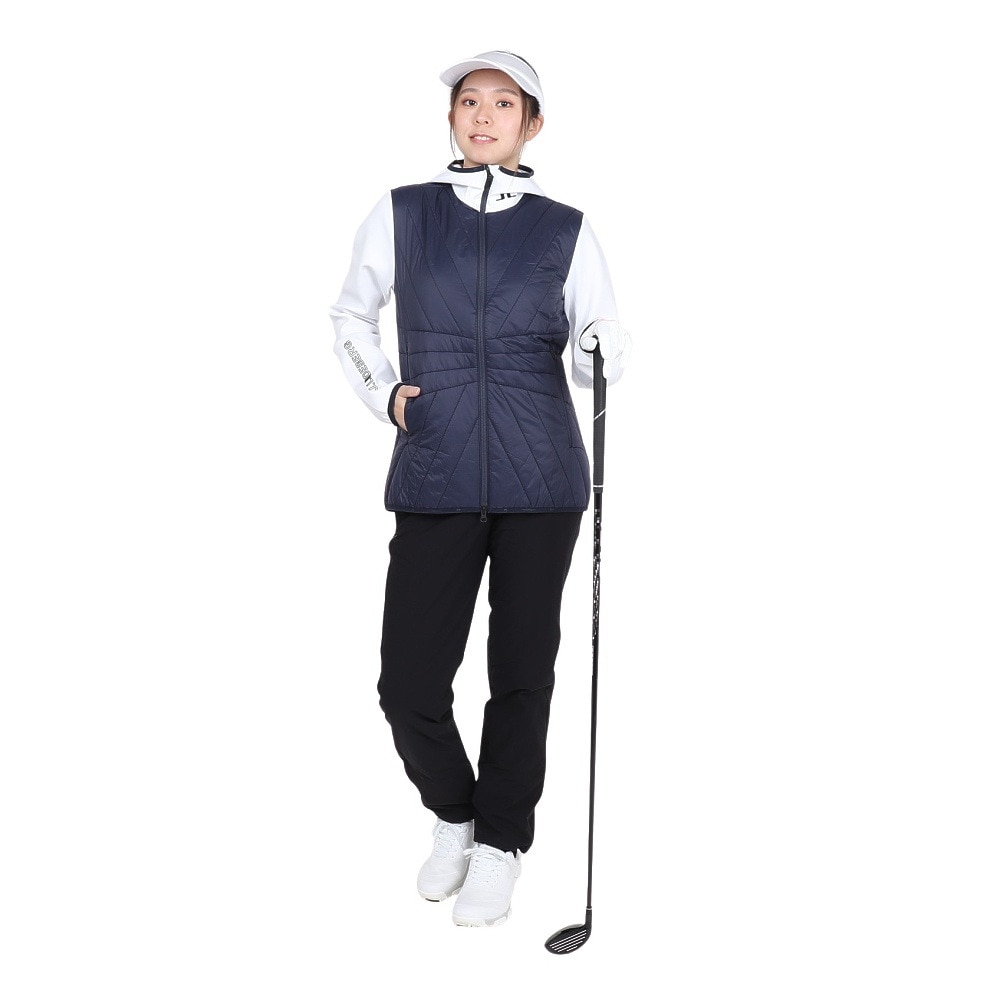 J.LINDEBERG（レディース）ゴルフウェア アウター 速乾 保温 Holma Quilt Hybrid フルジップパーカー 072-52010-098