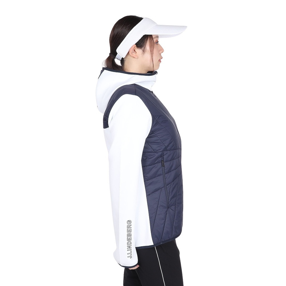 J.LINDEBERG（レディース）ゴルフウェア アウター 速乾 保温 Holma Quilt Hybrid フルジップパーカー 072-52010-098