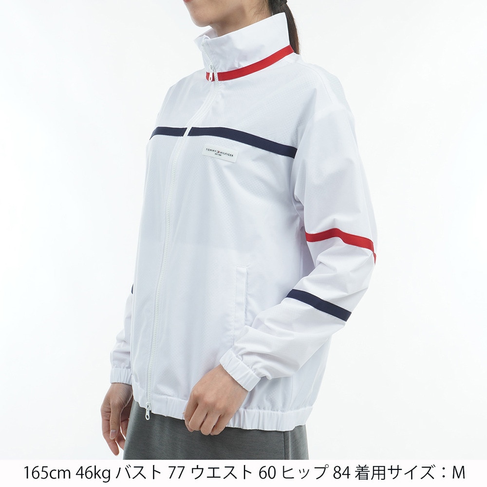 トミー ヒルフィガー ゴルフ（TOMMY HILFIGER GOLF）（レディース）ゴルフウェア アウター 撥水 防風 トリコテープ ウインドジャケット THLA460-WHT