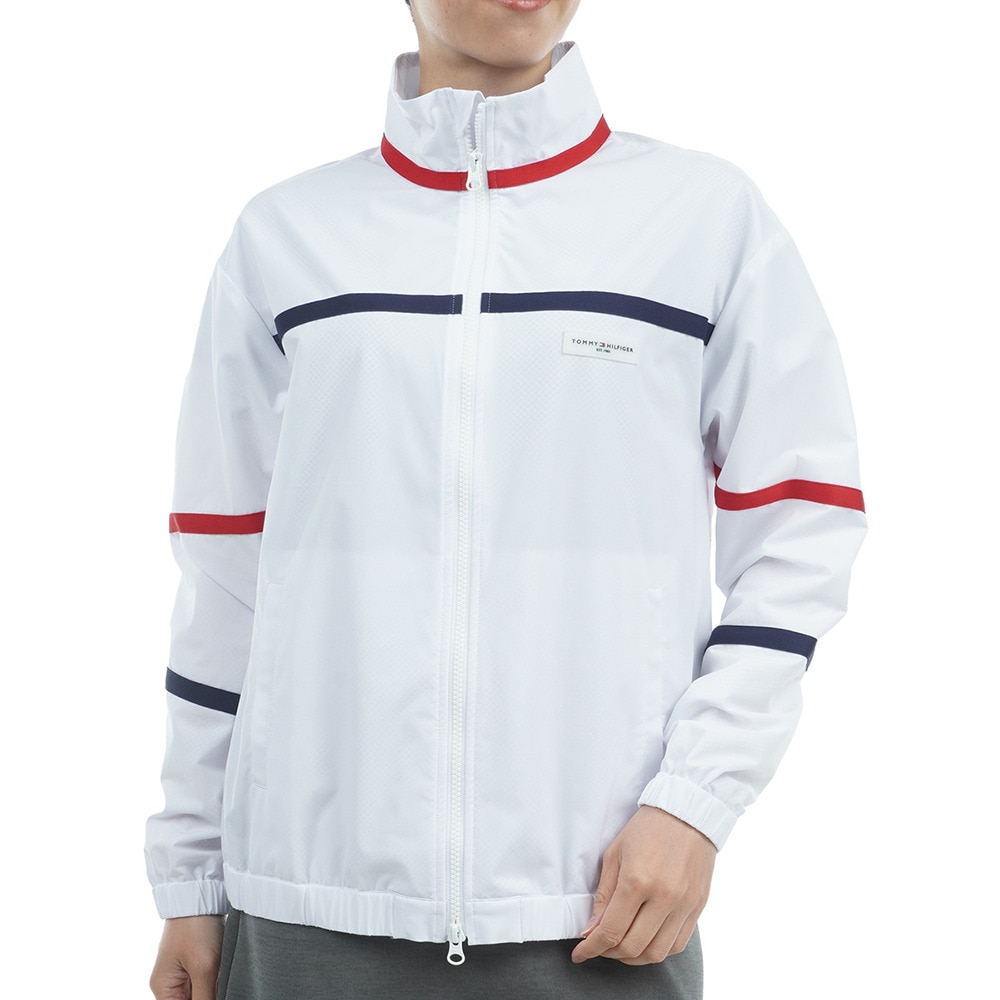 トミー ヒルフィガー ゴルフ（TOMMY HILFIGER GOLF）（レディース）ゴルフウェア アウター 撥水 防風 トリコテープ ウインドジャケット THLA460-WHT